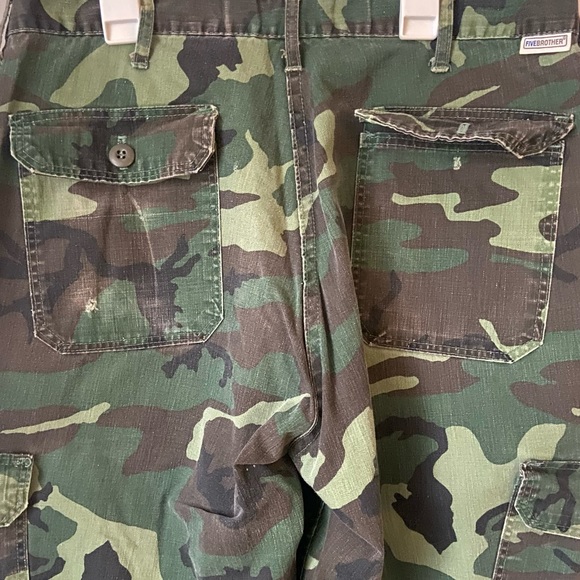 Five Brother Vintage 70’s Mens Camouflage Cargo Pants MADE IN USA 32x30 - Picture 4 of 15